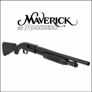 ESCOPETA CAL 12 MAVERICK 88 A TROMBON CAÑO20" CULATA SINTETICO NEGRO-CANTONERA DE GOMA CANDADO DE SEGU PAVON NEGRO A.31000-46
