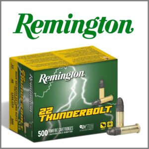 MUNICION REMINGTON 22LR. PS THUNDERBOLT ALTA VEL 40GR. TB-22B R-NOSE x500 A.21241